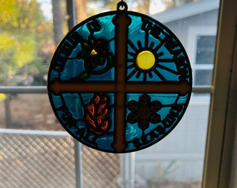 Stained Glass Jesus Hanging Art