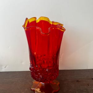 Small Amberina Swung Vase