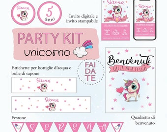 Printable Unicorn Party Kit | baby birthday party kit