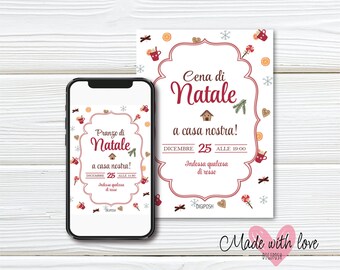 CHRISTMAS digital invitation | Christmas dinner lunch invitation
