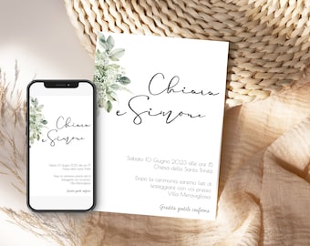 Invitación digital de boda mínima | invitación personalizada | invitación de boda