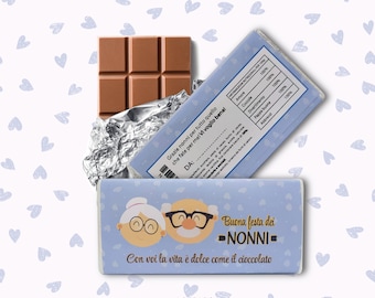 Etiqueta de chocolate para abuelos, Día de los Abuelos, envoltorio de barra de chocolate, archivo DIGITAL