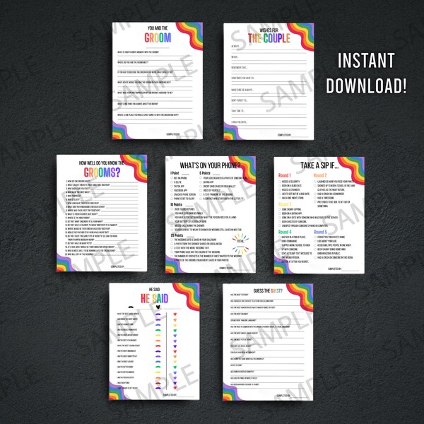 Gay Wedding Shower Games - Etsy