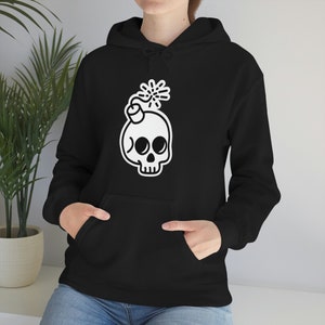 Sudadera con capucha de mezcla pesada unisex Skull Bomb