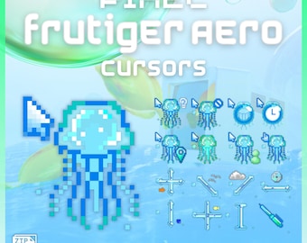 frutiger aero mouse cursors - full aesthetic pack of all 17 states