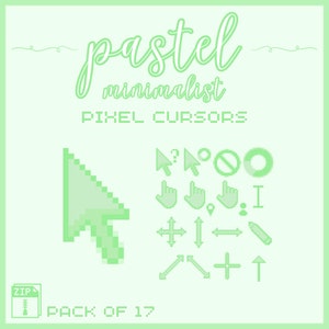 green pastel mouse cursors - full aesthetic pack of all 17 states