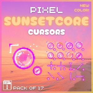 sunsetcore mouse cursors - full aesthetic pack of all 17 states SUNSET PINK