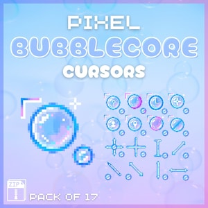 cursores de mouse bubblecore: paquete estético completo de los 17 estados