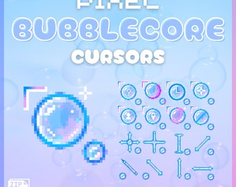 bubblecore mouse cursors - full aesthetic pack of all 17 states