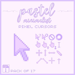 purple pastel mouse cursors - full aesthetic pack of all 17 states