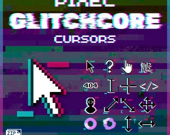 glitchcore mouse cursors - full aesthetic pack of all 17 states