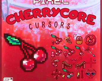 cherrycore Animated Cursors, Windows PC Mouse Pointer Set, Pixel Art Desktop Aesthetic, Instant Download, Full 17 State Cursor Pack