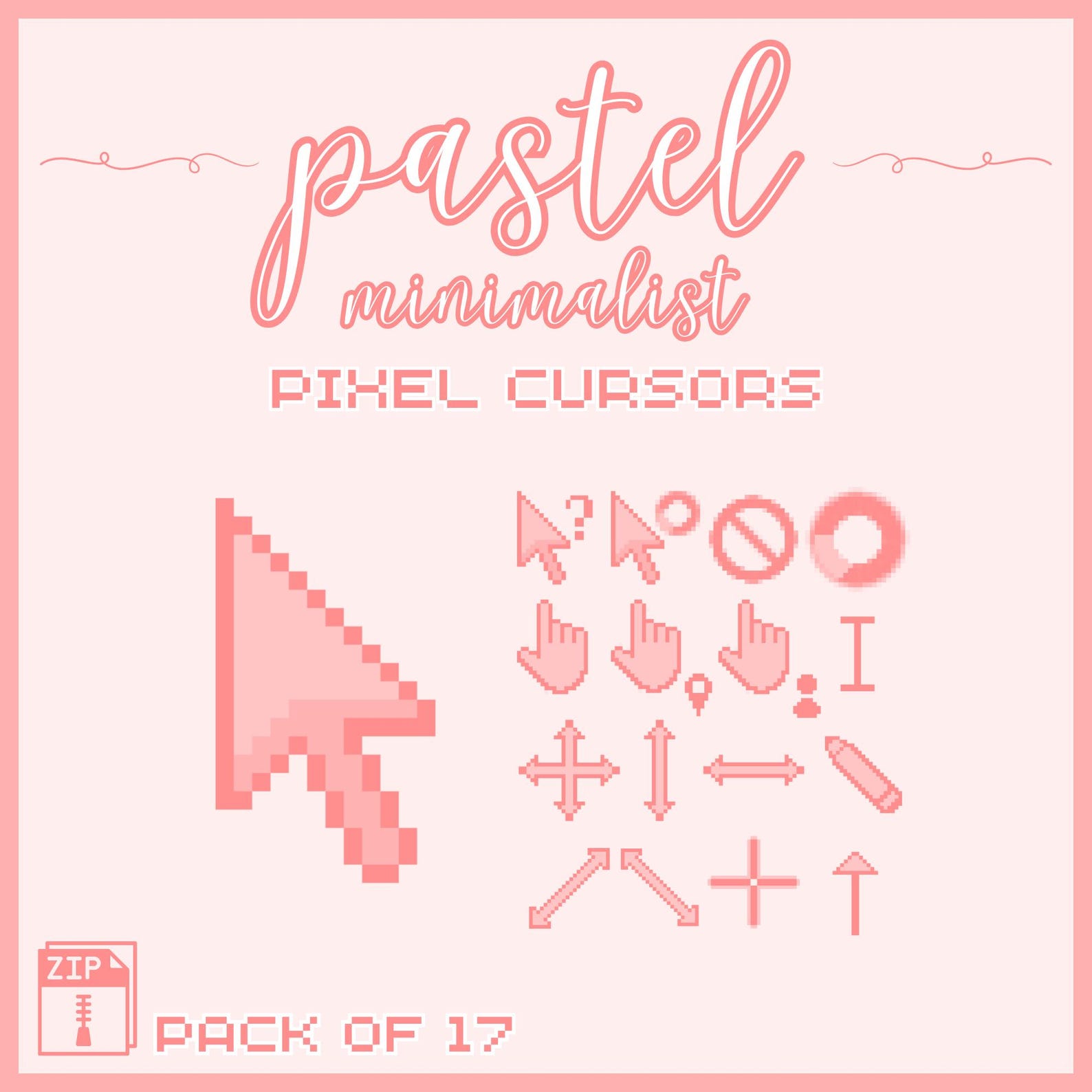 Rose Red Pastel Mouse Cursors - Full Aesthetic Pack of All 17 States - Etsy