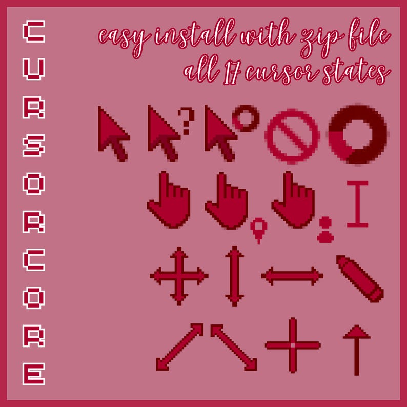 Burgundy Mouse Cursors - Full Aesthetic Pack of All 17 States - Etsy