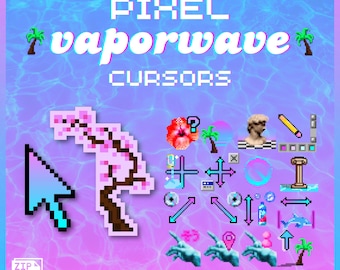 vaporwave mouse cursors - full aesthetic pack of all 17 states