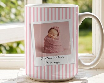 Personalized Photo and Text Ceramic Mugs,Design Your own Mug,Photo Stripe Mug,Gift for Mom Dad,Picture Mug Gift,Custom Polaroid Photo Mug