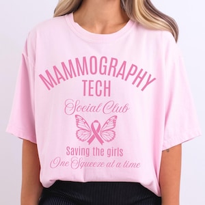 Mammography Tech Social Club Comfort Colors® T-shirt,Mammo Tech Tee,Mammo Shirt,Mammo Technologist t shirts,Mammogram T-Shirts,Mammo Gifts