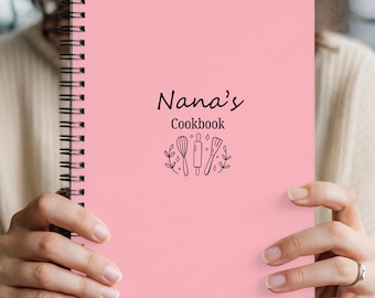 Personalized Recipe Spiral Notebook,Recipe Notebook,Custom Recipe Book,Blank Cookbook,Family recipe notebook,Gift for Chef,Recipe Keepsake