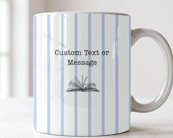 Personalized Text Ceramic Mugs,Custom Text Mug,Personalized Text or Quote Mug,Custom Coffee Mug,Color Stripe Custom Mug,Design Your own Mug