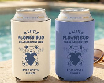 Personalized Baby Shower Can Coolers,Custom Baby shower Can Cooler,Baby shower Party favors,Bear party decor,Baby shower Can cooler Sleeve
