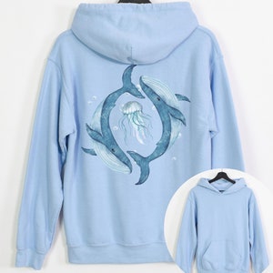 Whale Unisex Hooded Sweatshirt,Whales Oversized Hoodie,Whale Ocean Sweatshirts,Ocean Life hoodies,Marine life Sweater,Marine Biologist Gifts