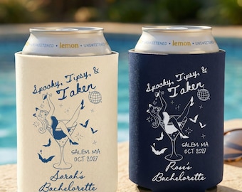 Custom Witch Bachelorette Can coolers,Witchy Bachelorette Party Favors,Bachelorette Can coolers,Halloween can holder,Slim Regular Can sleeve