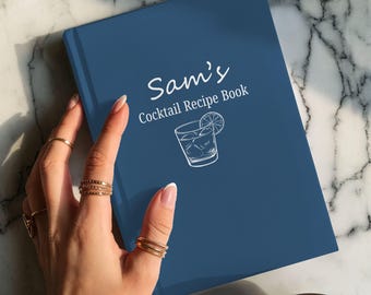 Personalized Cocktail Hardcover Journal,Cocktail Notebook,Cocktail Bar Recipe Book,Bar Recipe Book,Gift for Bartender,Cocktail Recipe Book