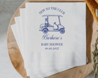 Personalized Golf themed Baby Shower Napkins,Custom Baby Shower cocktail Napkins,Baby Shower Napkins,Party favors,New to the club Napkins
