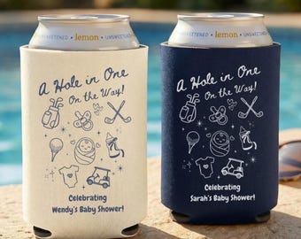 Custom Baby Shower Can Coolers,Golf Baby shower Can Cooler,Baby shower Can Cozie,Golf Baby shower Party Favors,Golf Baby Shower Can Sleeves