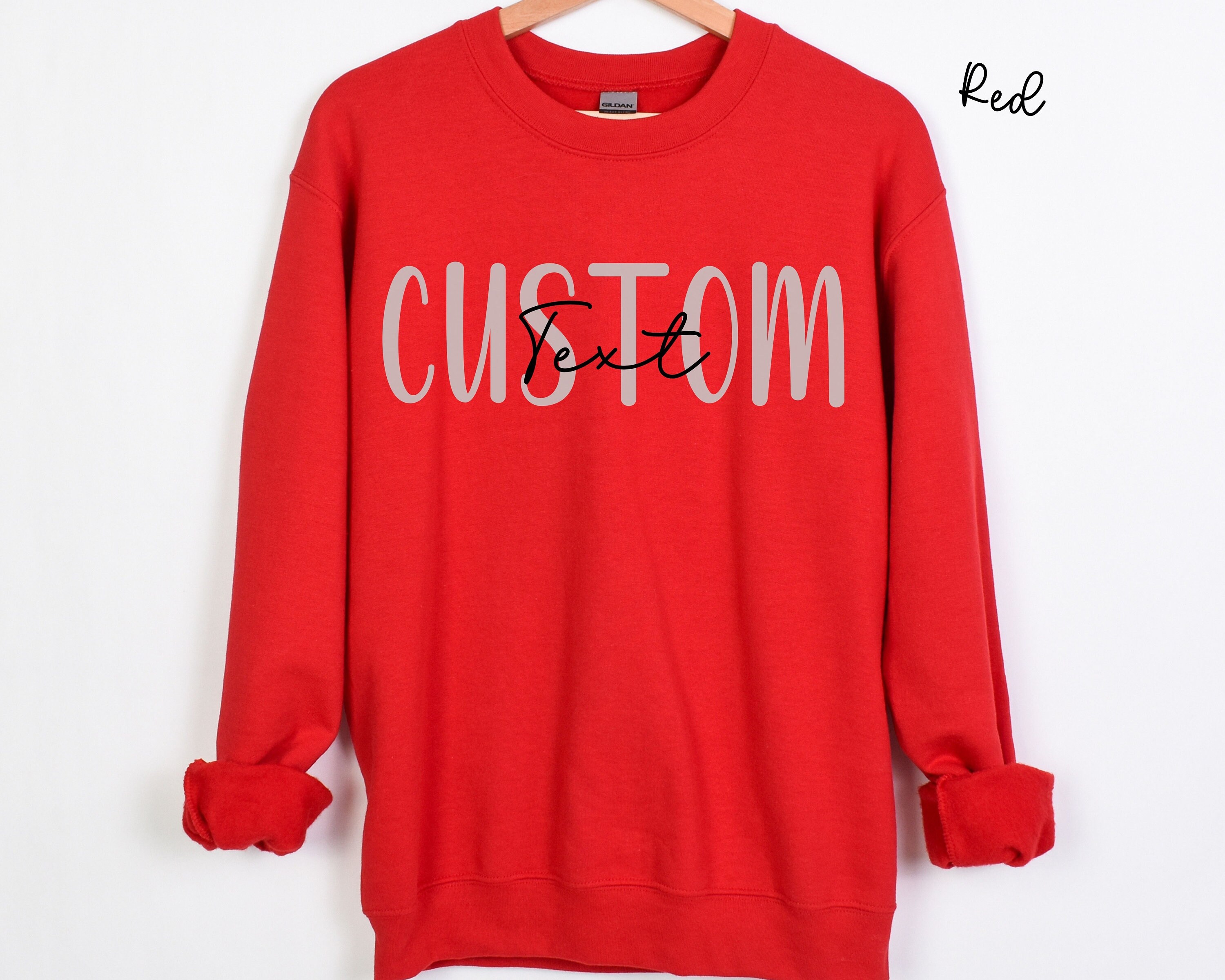 Personalised Custom Text Sweatshirt – Full Zip Deluxe Hoodie, Unisex, Fruit Of The Loom/Gildan