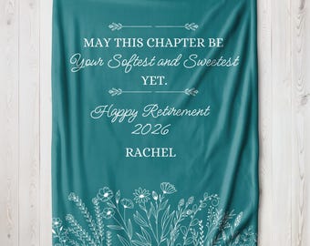 Personalized Retirement Blanket,Retirement Gift Blanket,Retirement Blanket,Gift for Boss,Teacher Retirement Gift,Officially Retired Gift