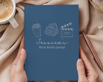 Personalized Movie Hardcover Journal,Movie Review Journal,My movie Journal,Movie Review Logbook,Film Journal,Gift for Movie Lover,Movie Log