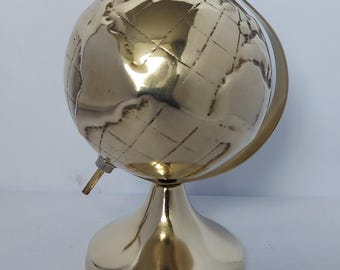 Victorian Cast Brass Globe - 12.5cm High.