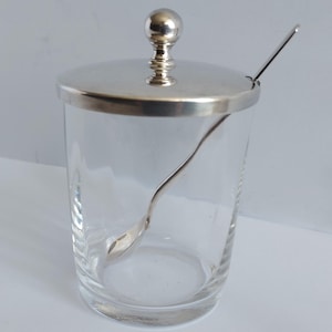 Hukin & Heath Marmeladentopf und Löffel - 11 cm hoch.