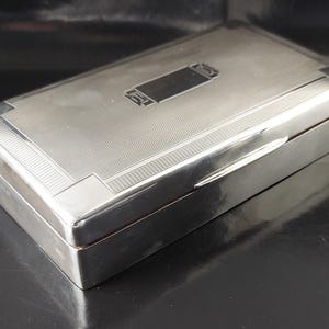 E J Trevitt & Sons, 1937 Chester Hallmarked Sterling Silver, Cedar Lined Cigarette / Trinket / Jewellery Box - 378 Grams, 15.2cm Wide.