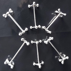 Georgian Art Deco Set of Three Matched Pairs of Silver Plated Cutlery Rests.