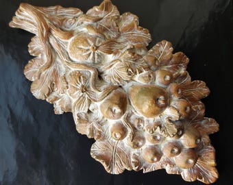 Finely Detailed Ceramic Fruit Wall Plaque - 42cm Long.