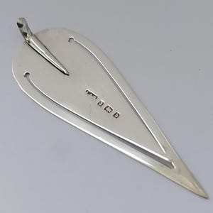 Levi & Salaman, 1901 Birmingham, gekeurde sterling zilveren boekenlegger/paperclip - 7 cm lang.