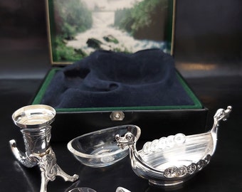 Magnus Aase Sterling Silver Boxed Viking Themed Crue Set
