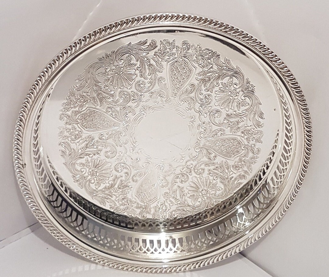 Arthur Price Silver Plated Gallery Serving Drinks Tray Etsy UK
