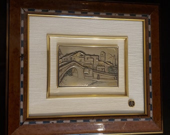 LM Large Italian Sterling Silver Framed Relief - 39cm Wide.