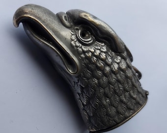 Victorian Silver Plated Eagle Head Vesta Case - Dated 1901.