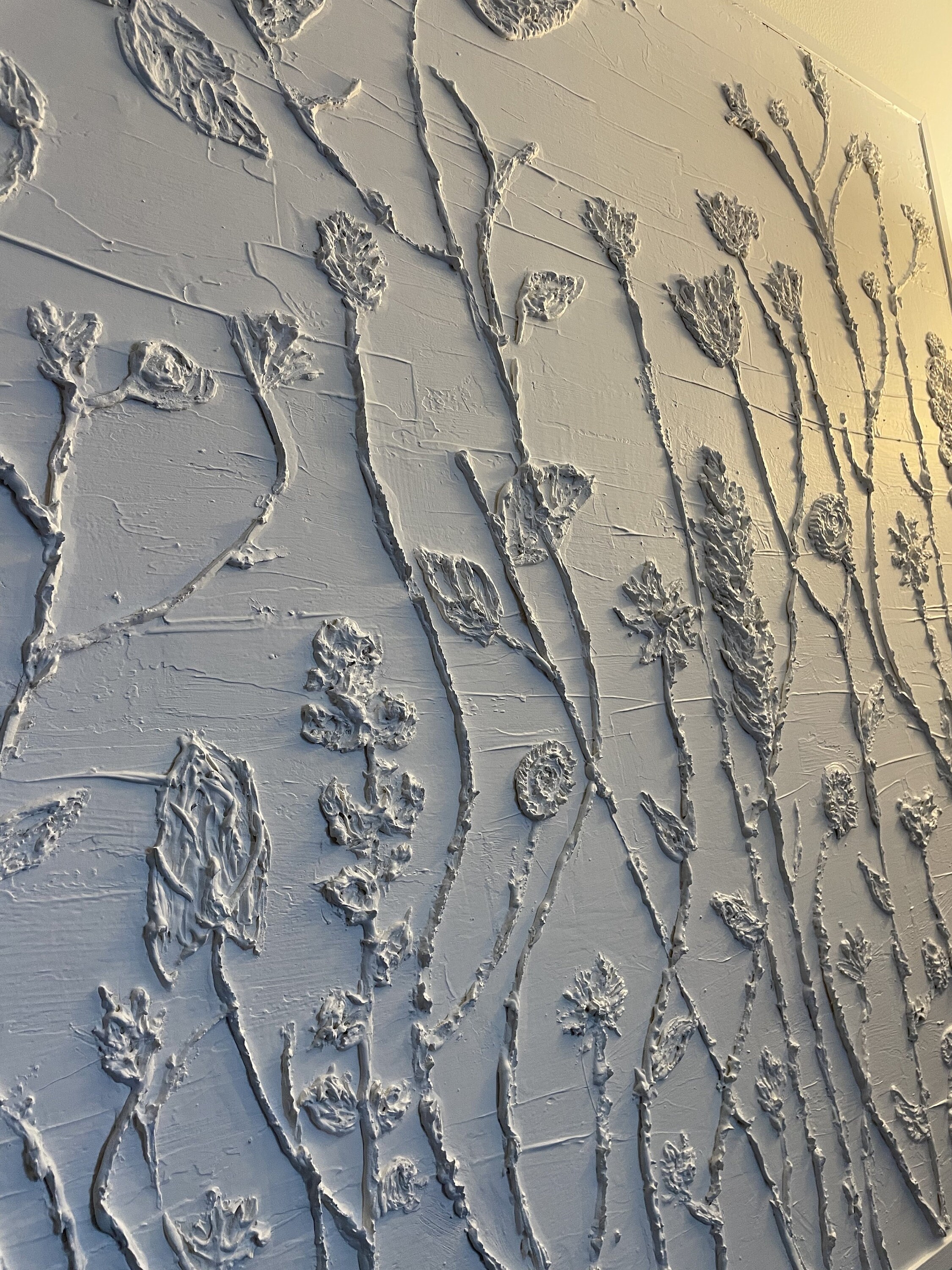 Modern Chic Textured Floral Plaster Wall Art White - Etsy