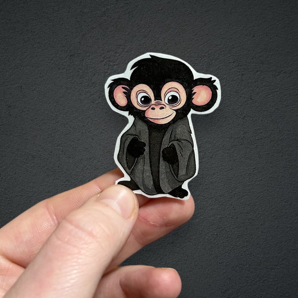 Schwarzer Affe Sticker, Affe mit Robe Sticker, süß