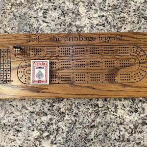 Cribbage Board Game Personalized with Built In Storage