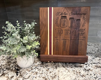 Cookbook Stand with Custom Engraving | Recipe & iPad Holder