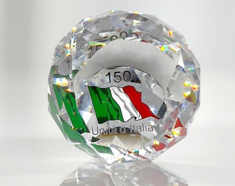 Presse-papier Swarovski Cristal - Célébration 150 ans Unité Italie