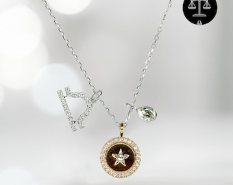 Swarovski Zodiac Libra Necklace - Versatile Moonlight Crystal Pendant