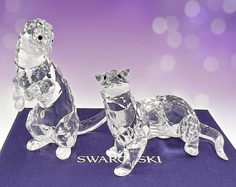 Couple de Loutres Swarovski - Éclat de Cristal - Collection Rencontres Rares