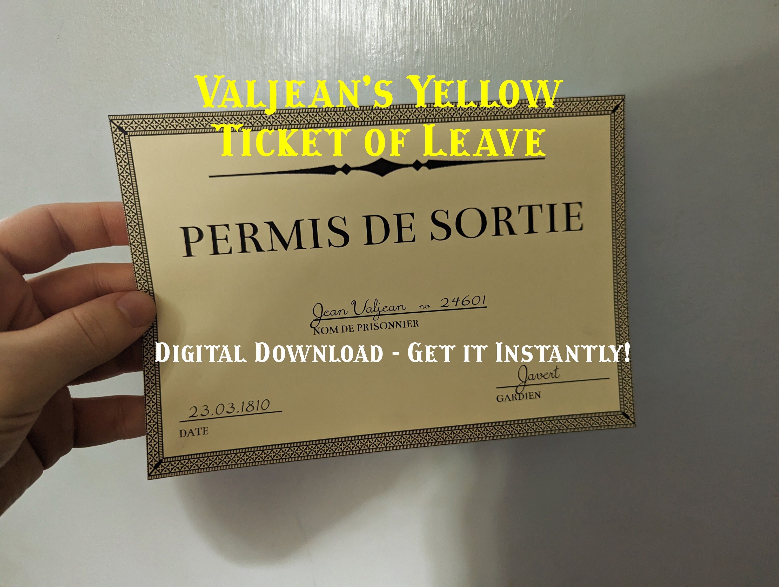 レ・ミゼラブル チケット・オブ・リーブ 小道具：ジャン・ヴァルジャン